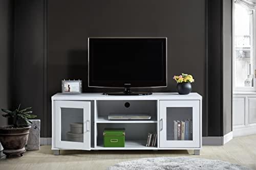 Hodedah Hodedah White 57\" Wide Entertainment Center HITV107 White