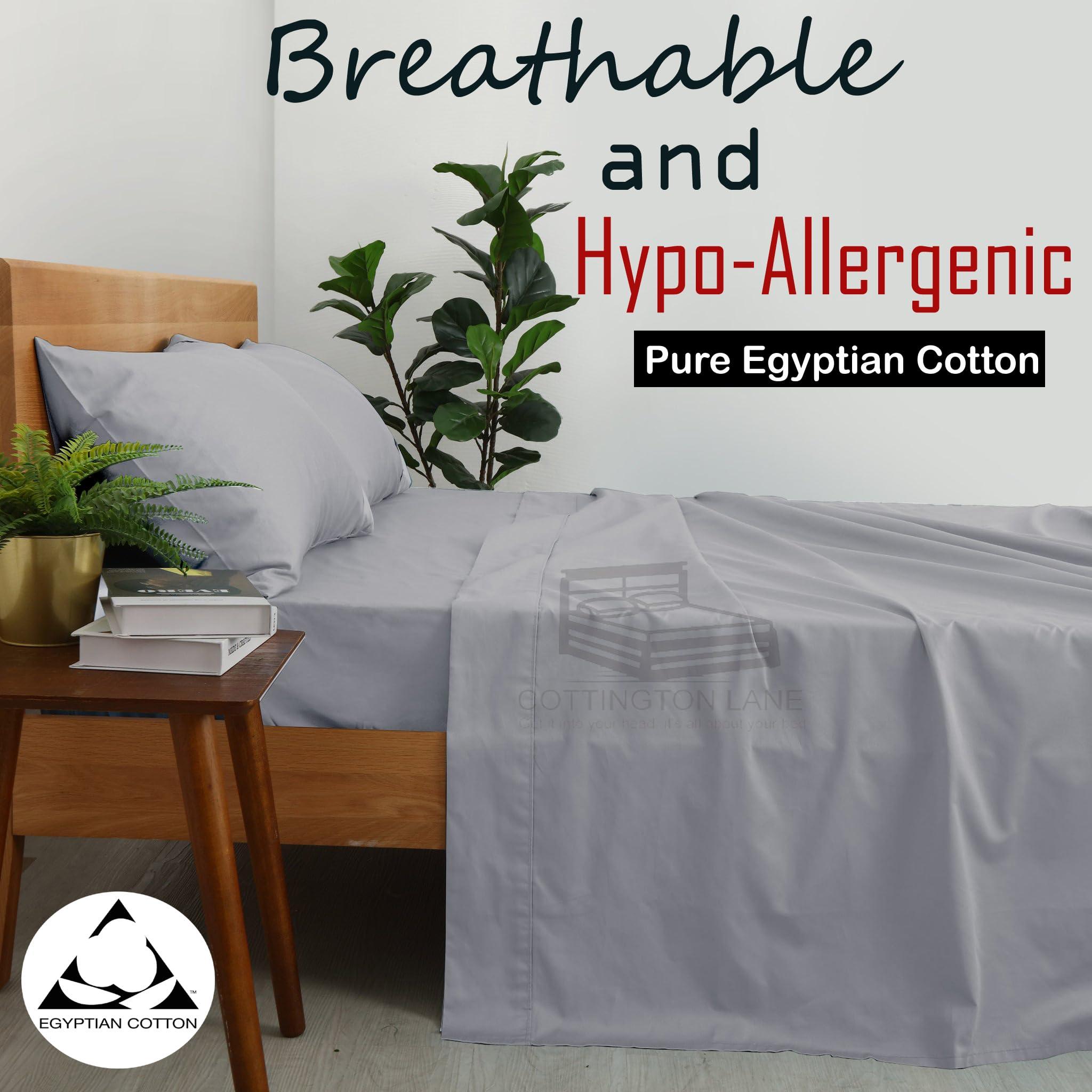 Cottington Lane Split King Sheets Sets for Adjustable Bed-Split King Sheets-12 Inch Deep Pocket Split King Sheet Sets Cotton-Twin XL Deep Fitted Sheets(Silver Grey Solid-12 Inch Deep Pocket Split King Fitted Sheet)