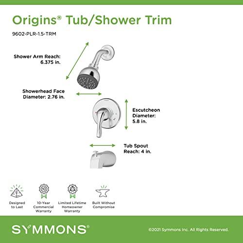 Symmons Symmons 9602-PLR-1.5 Origins 1-Handle Tub & Shower Faucet, Chrome