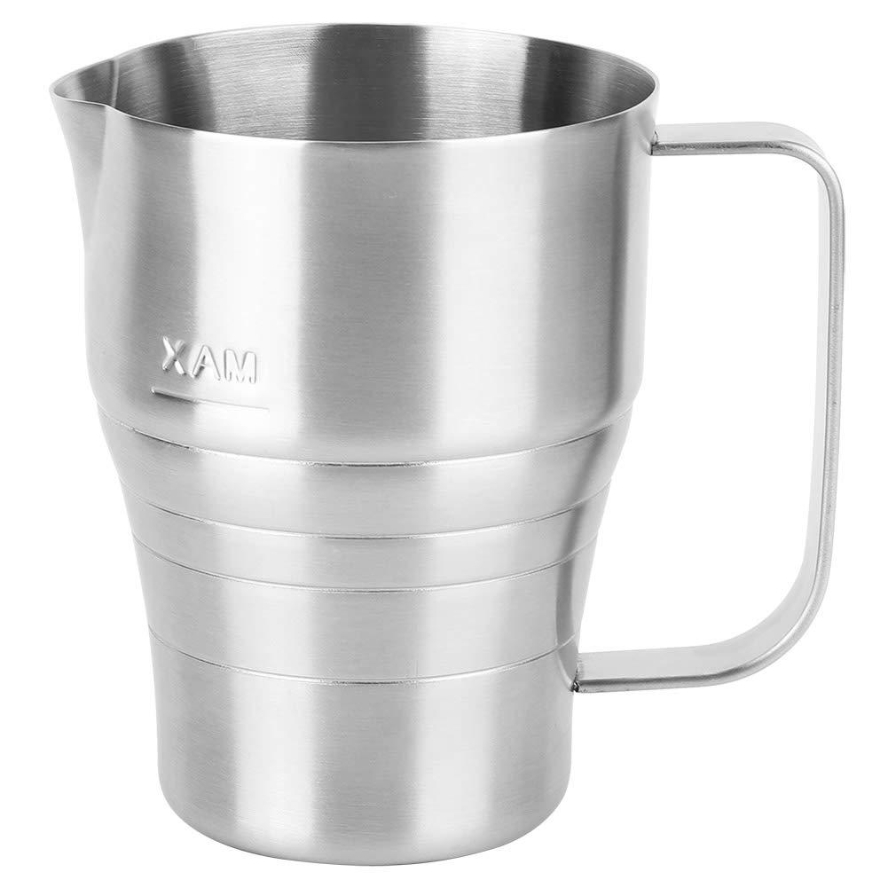 Gsycle Milk Frothing Pitcher, Stainless Steel Milk Frother Cup 900ml Milk Container Milk Steamer Cup Milk Container with Scale for Latte Art