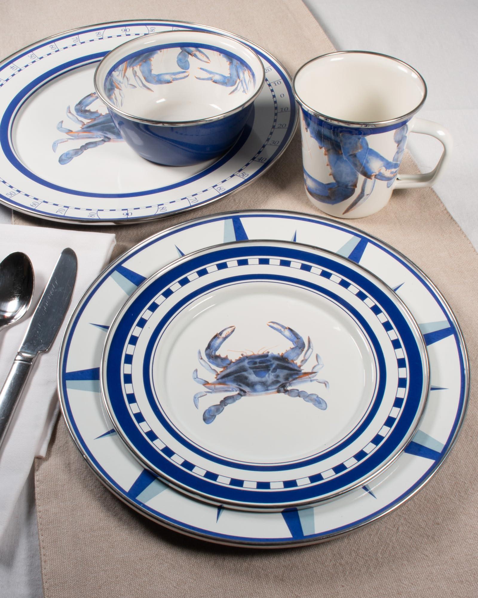 Golden Rabbit Golden Rabbit Enamelware - 15.5\" Medium Tray (Blue Crab)