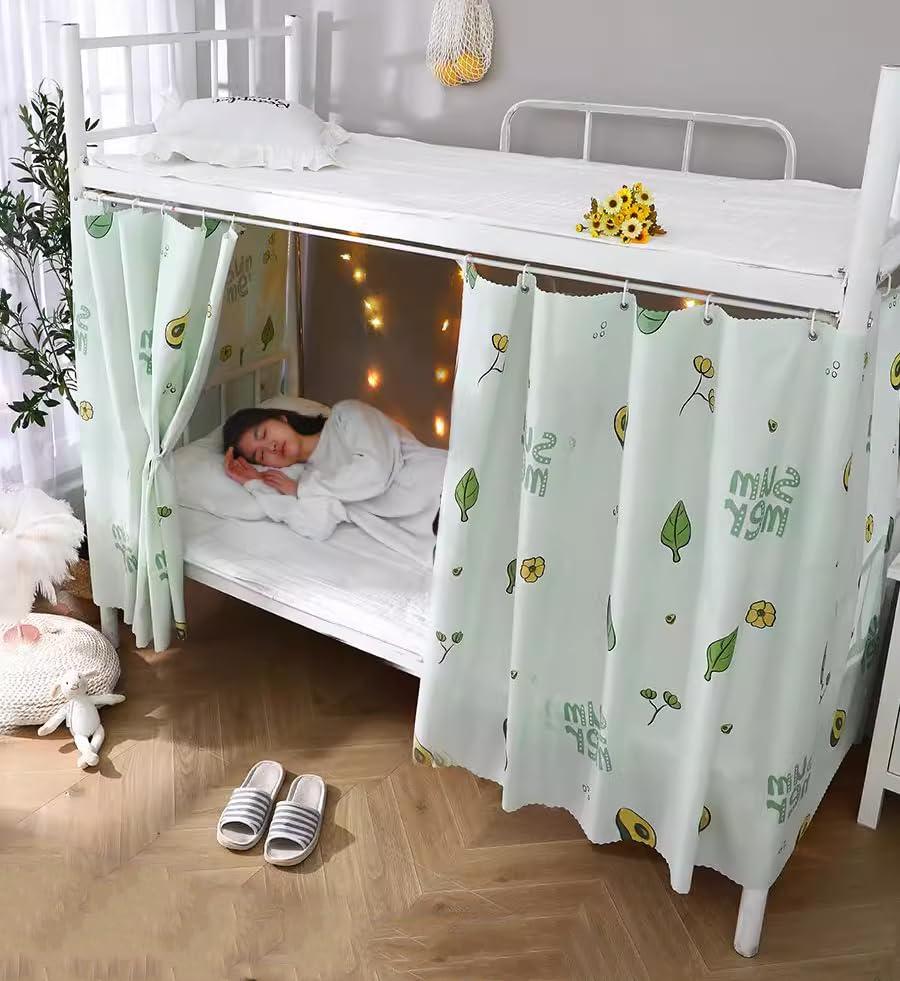 SIQITECHNO SIQITECHNO 2 Pieces Upper/Bottom Bunk Bed Curtains Dorm Home Blackout Privacy Bed Cloth Curtain Shading Breathable Dustproof Bed Canopy with Rope and Buckles for Kids Teen Loft Bed Single Sleeper