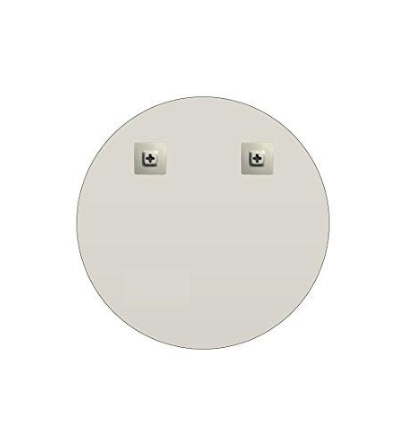 Fab Glass and Mirror Fab Glass and Mirror Frameless Round Safety Backing 1" Beveled Edge Mounted with Hooks-Wall Mirror for Bedroom, 30" x 30", White