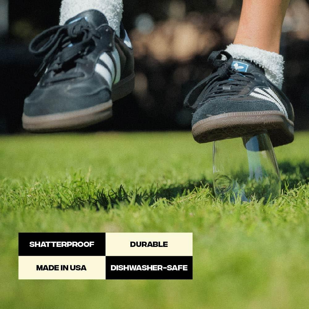 Govino govino Go Anywhere Wine Glasses | Dishwasher Safe, Flexible, Shatterproof, and Recyclable | 16 oz. Each | Set of 4.