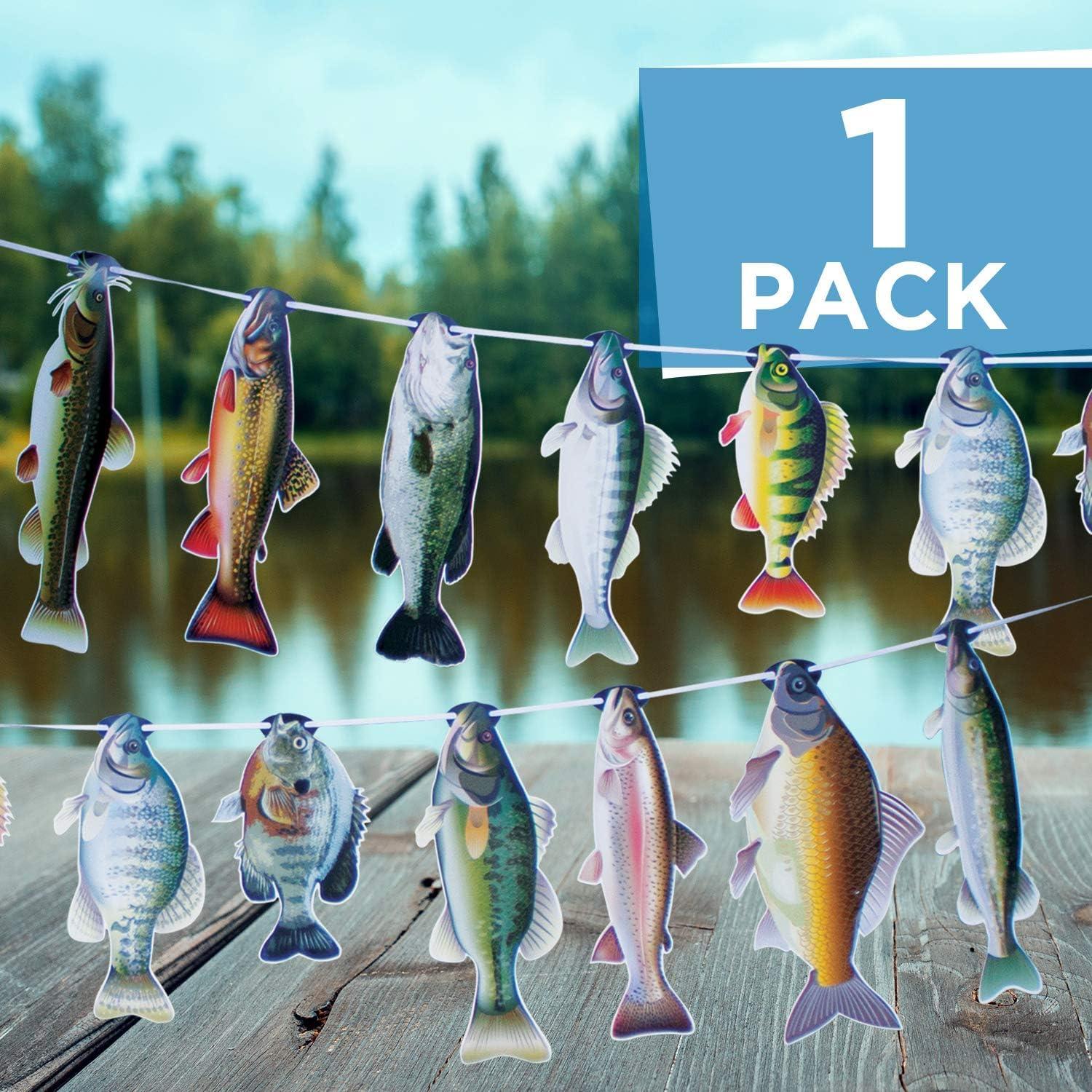 Havercamp Havercamp Gone Fishin String Hanging Banner for Fish Fry, Bass Fishing, Freshwater Pond & Salt Water Tournament Fishing Decorations