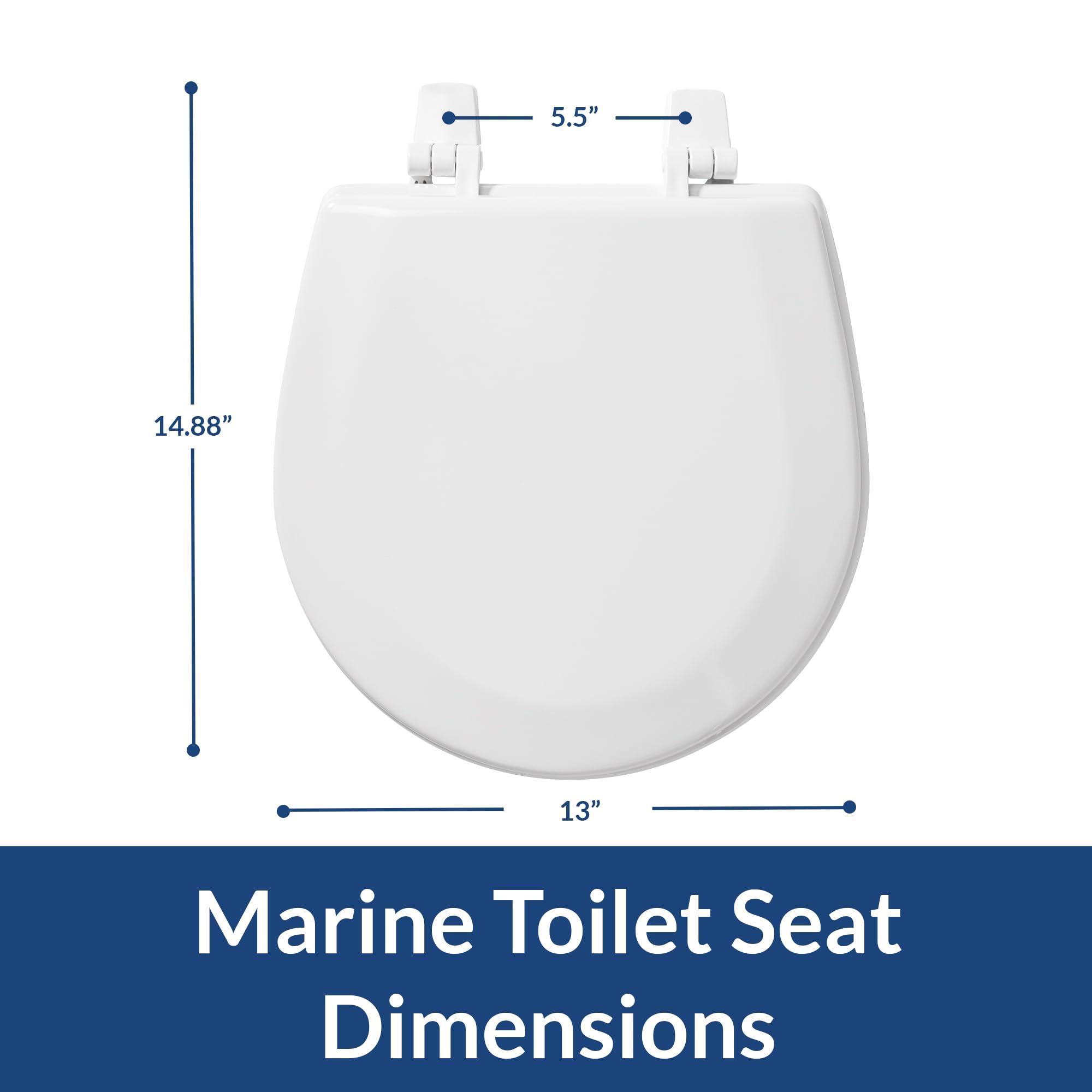 Bemis Bemis TC50TTA 000 MARINE Toilet Seat, Durable Enameled Wood, 14.88\" L x 13\" W, White, 1 Pack