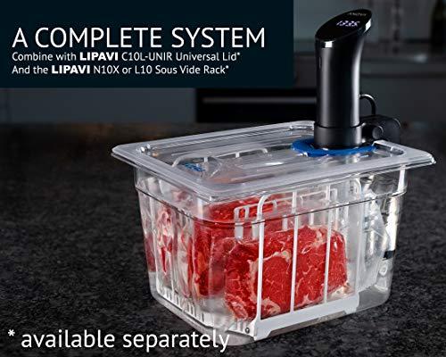LIPAVI LIPAVI Sous Vide Container Model C10 3.0 Gallon (12 Quarts) 12.7 x 10.3 Inch - NOT INCLUDED: Matching rack and tailored lids for Joule, Anova and more sold separately