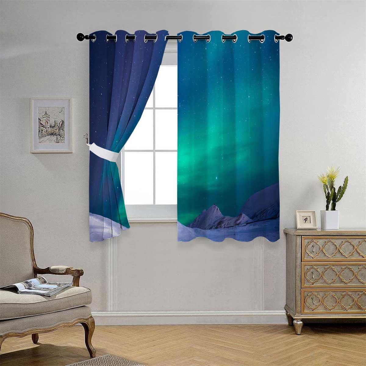 YANFENQI YANFENQI Sound Proof Room Divider Scenic Landscape Sliding Room Dividers Room Darkening 63Inch Width by 80Inch Length,2 Panels