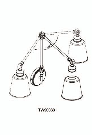 TRADE WINDS LIGHTING Trade Winds Lighting TW90033BN 1-Light Transitional Swing Arm Wall Lamp (Set of 2), 100 Watts, in Brushed Nickel