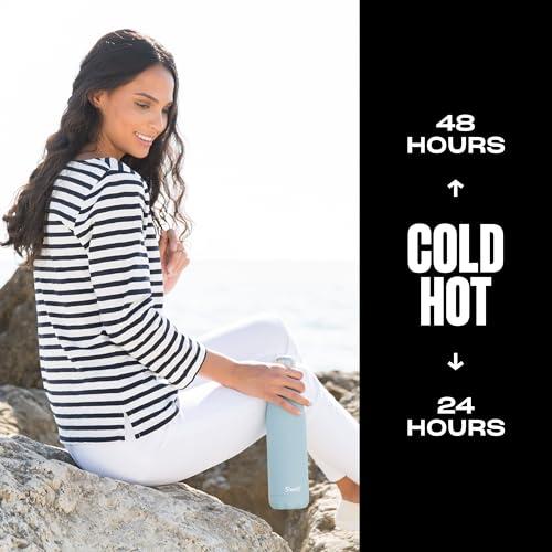 S'well S\'well Stainless Steel Water Bottle, 25oz, Aquamarine, Triple Layered Vacuum Insulated Containers Keeps Drinks Cold for 48 Hours and Hot for 24, BPA Free, Perfect for On the Go