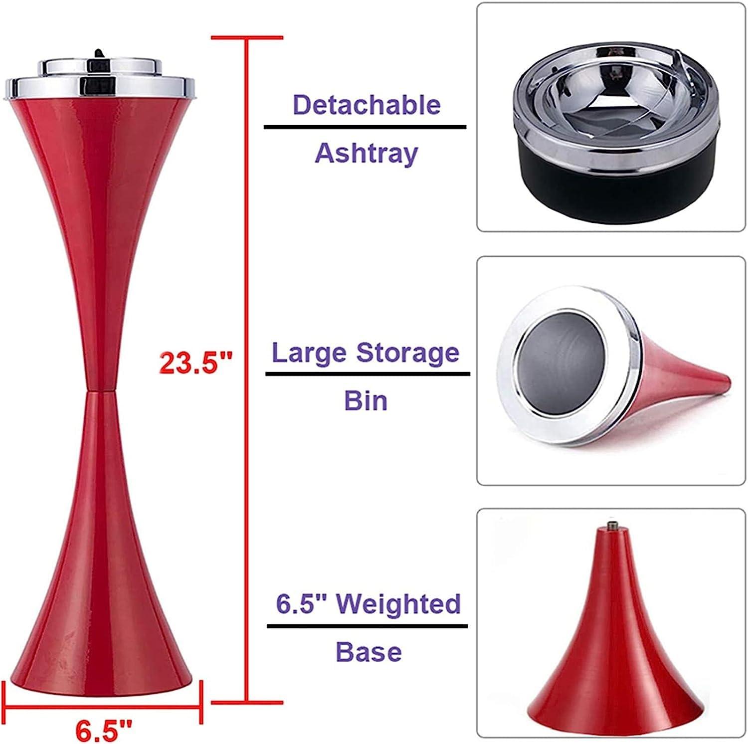 HomeLoft Basics Stand Up Ashtrays For Outside, Ashtray Outdoor Windproof, Detachable Cigar Butt Ashtray Stand, Floor Standing Ashtray With Lid (C As The Picture Shows)