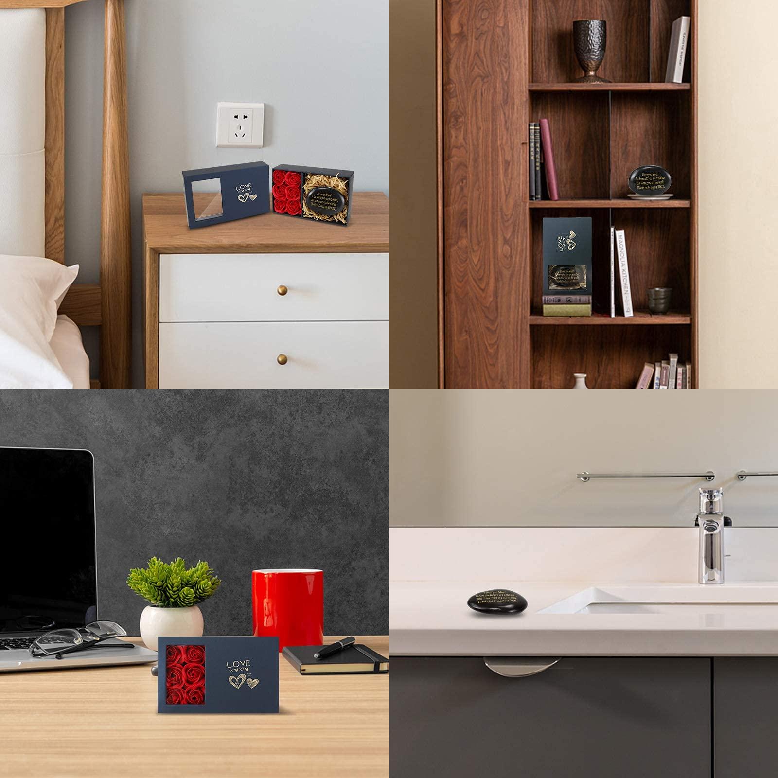 Sundrence Valentines Day Gifts for Mom,Mom Valentines Day Gifts,Engraved Rock, Unique Presents with Card