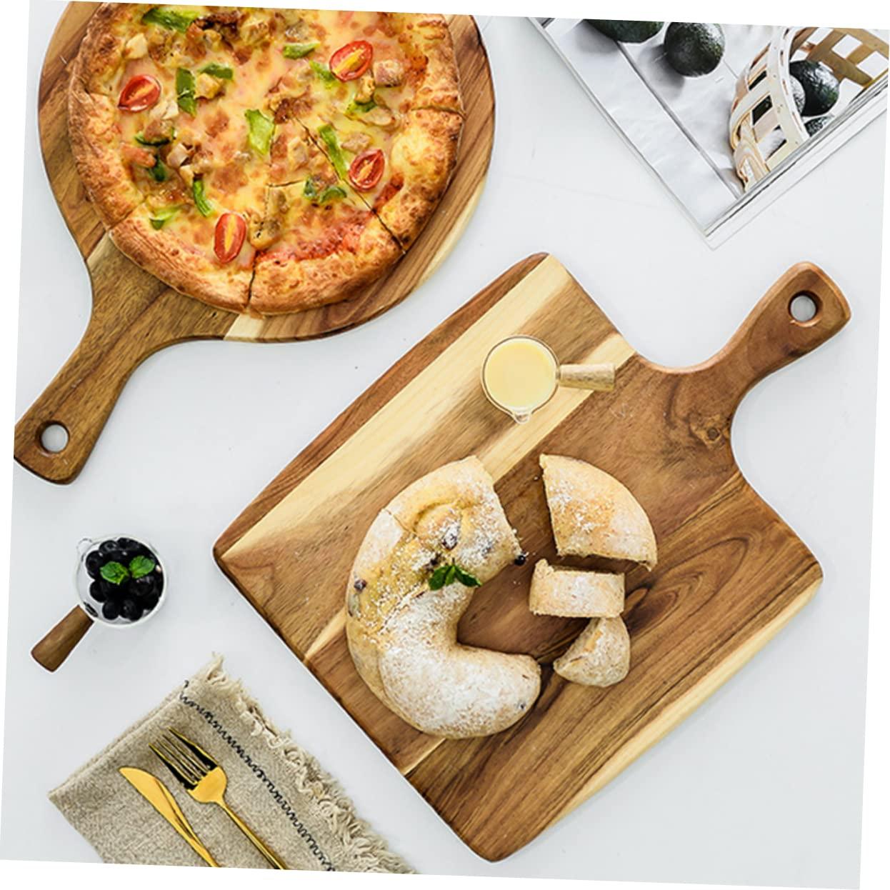 PRETYZOOM PRETYZOOM 1pc Pizza Platter Fruit Platter Pizza Paddle Spatula Steak Dish Plate Platter Food Serving Tray Breakfast Bread Tray Round Tray Cheese Serving Tray Pizza Tray Saucer Wooden Coffee