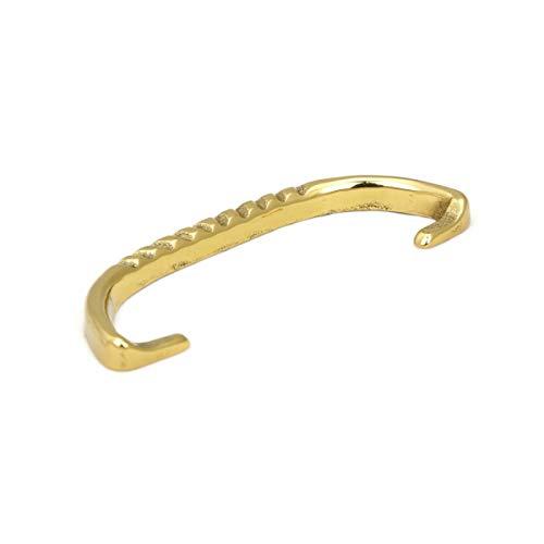 Renovators Supply Manufacturing Renovators Supply Victorian Brass Cabinet Bail Pull 3 3/4 Inches Long Solid Cast Brass Ribbed Style Drop Handle Dresser or Drawer Pulls with Adjustable Boring Includes 2 Eyebolts and 2 Nuts Pack of 2