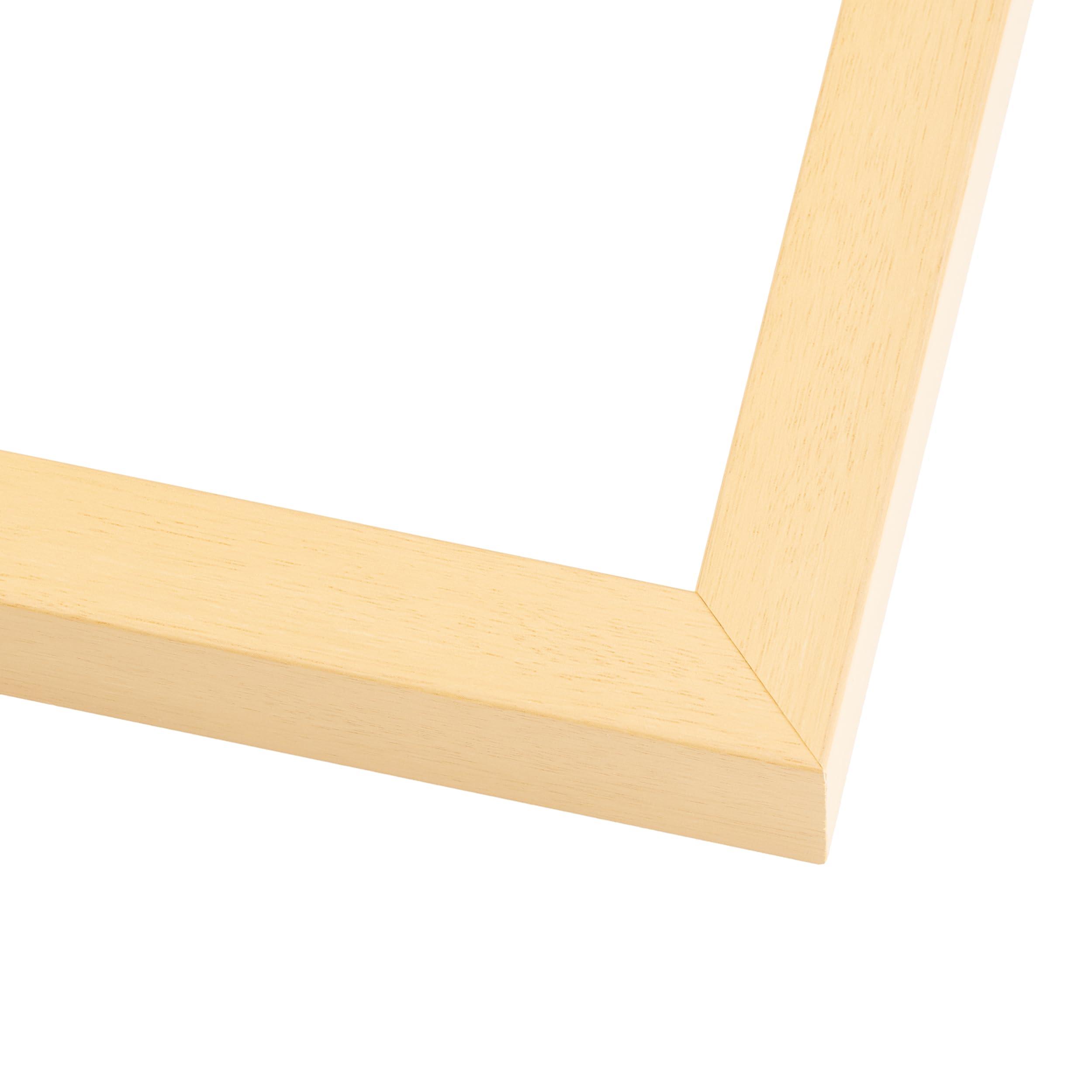 Poster Palooza 24x36 Shadow Box Frame Natural Wood | with a 3/4\" Usable Display Depth | Includes a White Real Suede Texture Acid-Free Backing Board, UV Resistant Acrylic, and Hanging Hardware