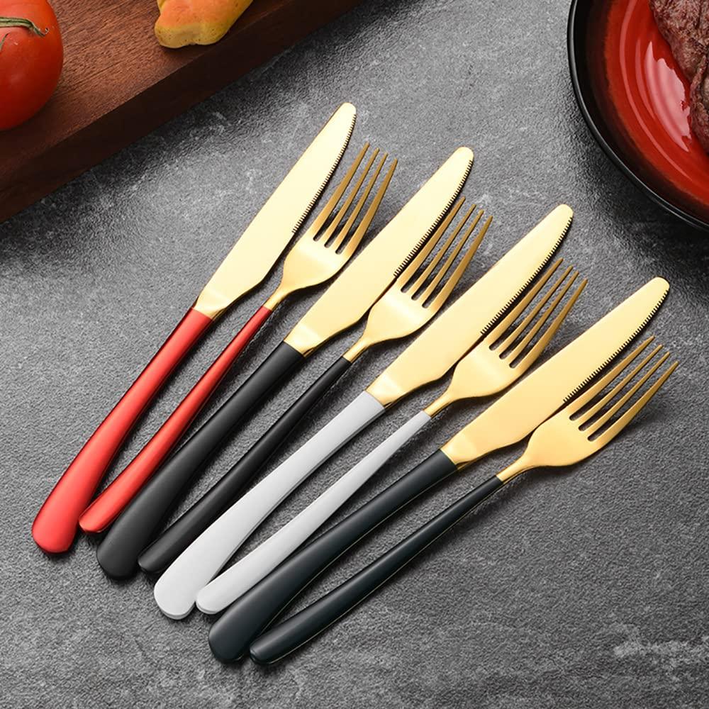 TWEE Black Silverware Flatware Set for 16, 48 Pieces Food-Grade Stainless Steel Flatware Cutlery Set,Kitchen Utensils Tableware Include Spoons Forks Knifes for Home Kitchen Restaurant Wedding Christmas
