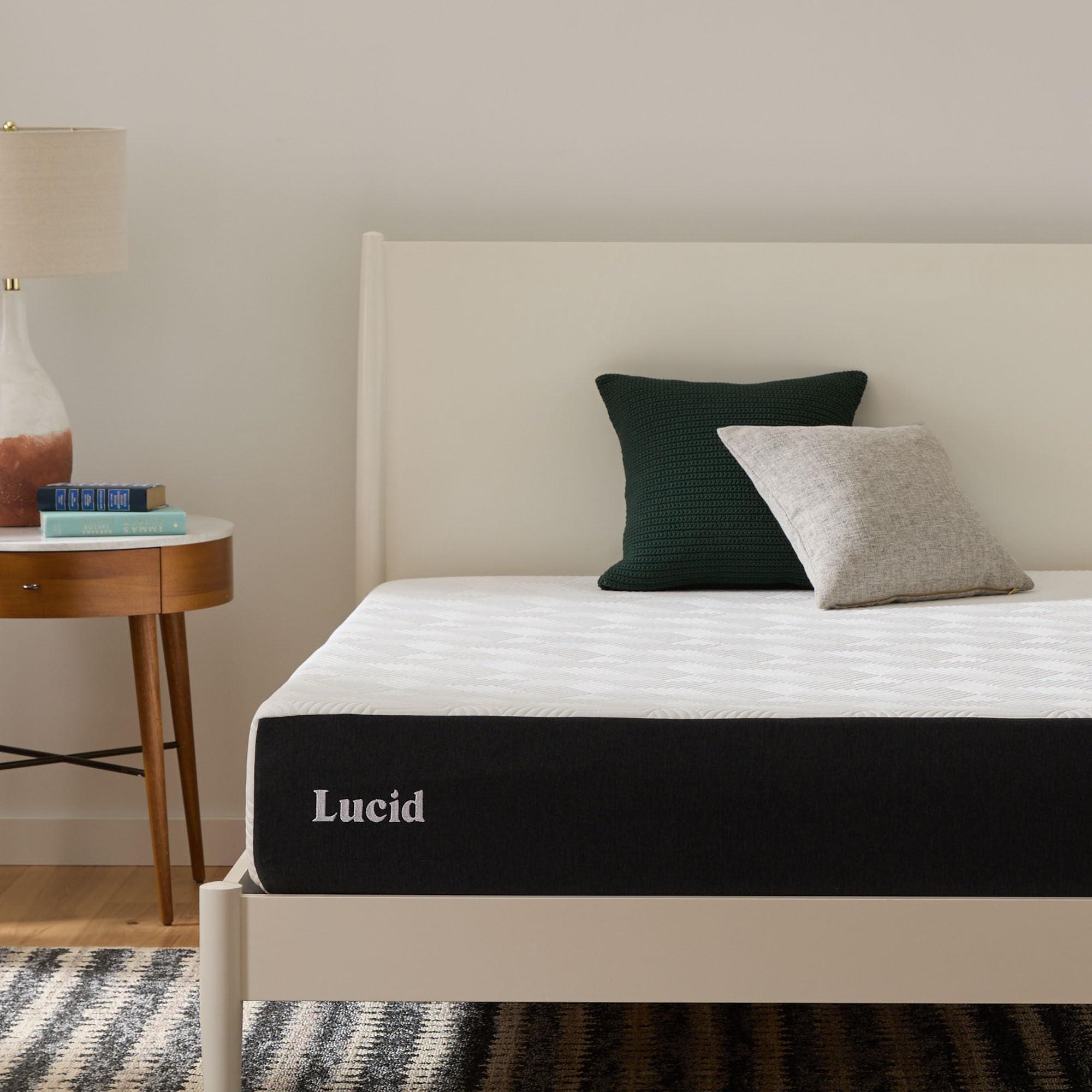 LUCID LUCID 10 Inch Memory Foam Mattress - Medium Feel - Infused with Bamboo Charcoal and Gel - Bed in a Box - Temperature Regulating - Pressure Relief - Breathable - Twin XL Size