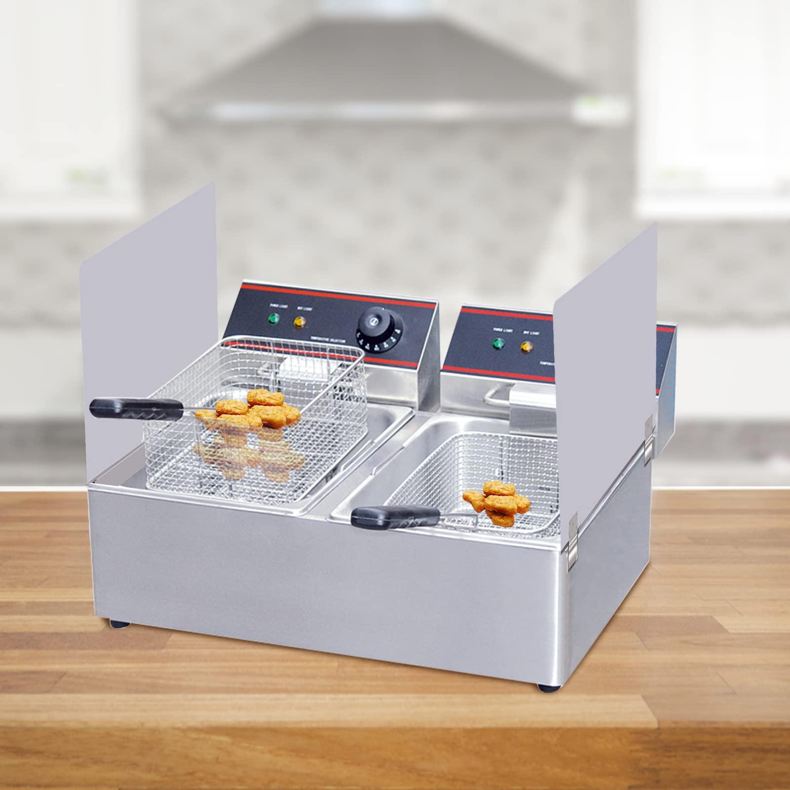 QUEMARQUE 2 Pcs Stainless Steel oil Splatter Guard, Grease Splatter Screen, Commercial Deep Fryer Splash Guard 20-1/2\" W X 18\" H Universal Anti Splatter Sheet Oil Guard