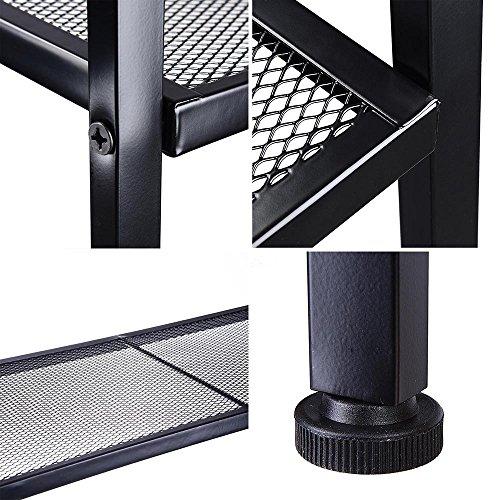 seelee 4-Tier Open Ladder Bookshelf, Multifunctional Leaning Plant Flower Stand Rack Bookcase Storage Display Shelves for Home Office Bathroom Balcony (Black)