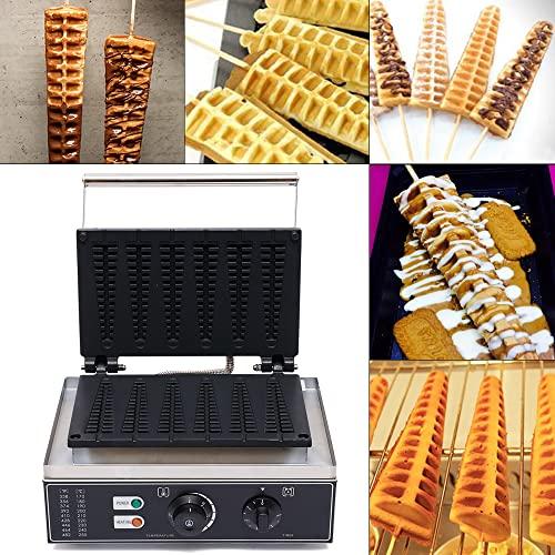 Hteedy Hteedy Electric Stick Waffle Maker, 1550W Commercial Nonstick Waffle Maker 6 Sticks Electric Waffle Baker Machine Non-Stick Stainless Steel Baker Machine, Temperature 50-300 (122-572)