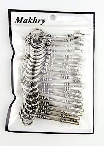 Makhry Makhry Mixed 20 Extra Large Antique Silver Finish Skeleton Keys Rustic Key for Wedding Decoration Favor(Antique Silver)