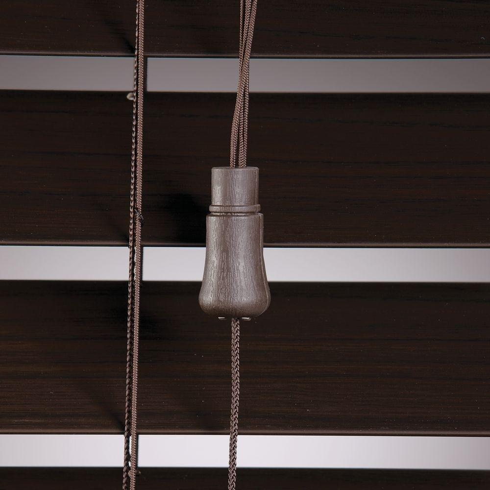 Blinds Emporium Of GA Ultra Premium Espresso Brown 2 1/2" (2.5") Inch Faux Wood Blind 43 7/8" W x 64" L - Custom Cut Thousands of Sizes