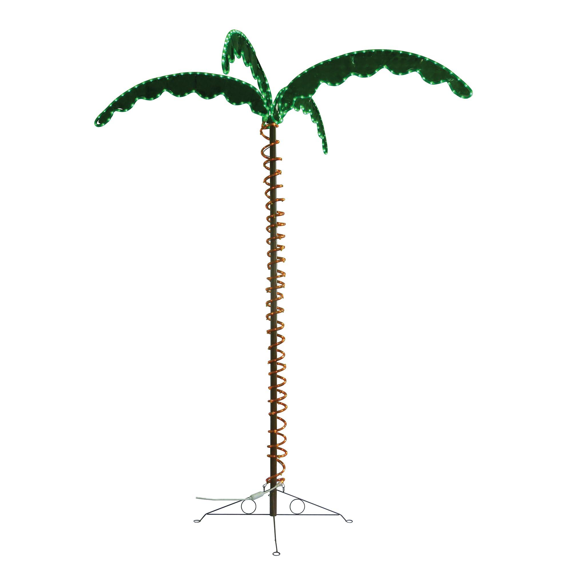 Trailer Life Trailer Life Light Up Palm Tree | Indoor Outdoor LED Decor | 7ft Tall x 5'9" Wide | Preassembled PVC Leaves & Coiled Rope Light