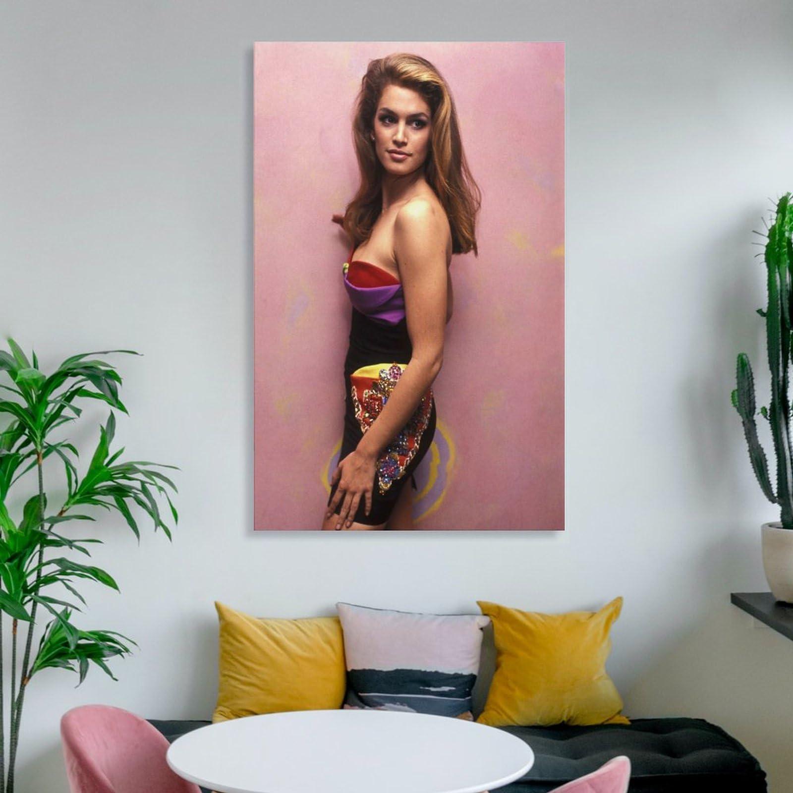 HOTOS HOTOS Cindy Crawford Supermodel Poster (15) Poster Decorative Painting Canvas Wall Art Living Room Posters Bedroom Painting 20x30inch(50x75cm), Frame-style