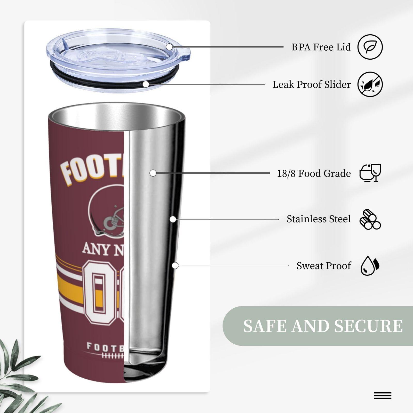 Midkepf Custom Tumbler, Personalized Name and Number Tumbler Cup, Customized Stainless Steel Travel Coffee Mug Keeps Drinks Cold and hot Gifts for Men Women Fans