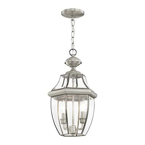 Livex Lighting Livex Lighting 2255-07 Monterey - 2 Light Outdoor Pendant Lantern, Bronze Finish with Clear Beveled Glass