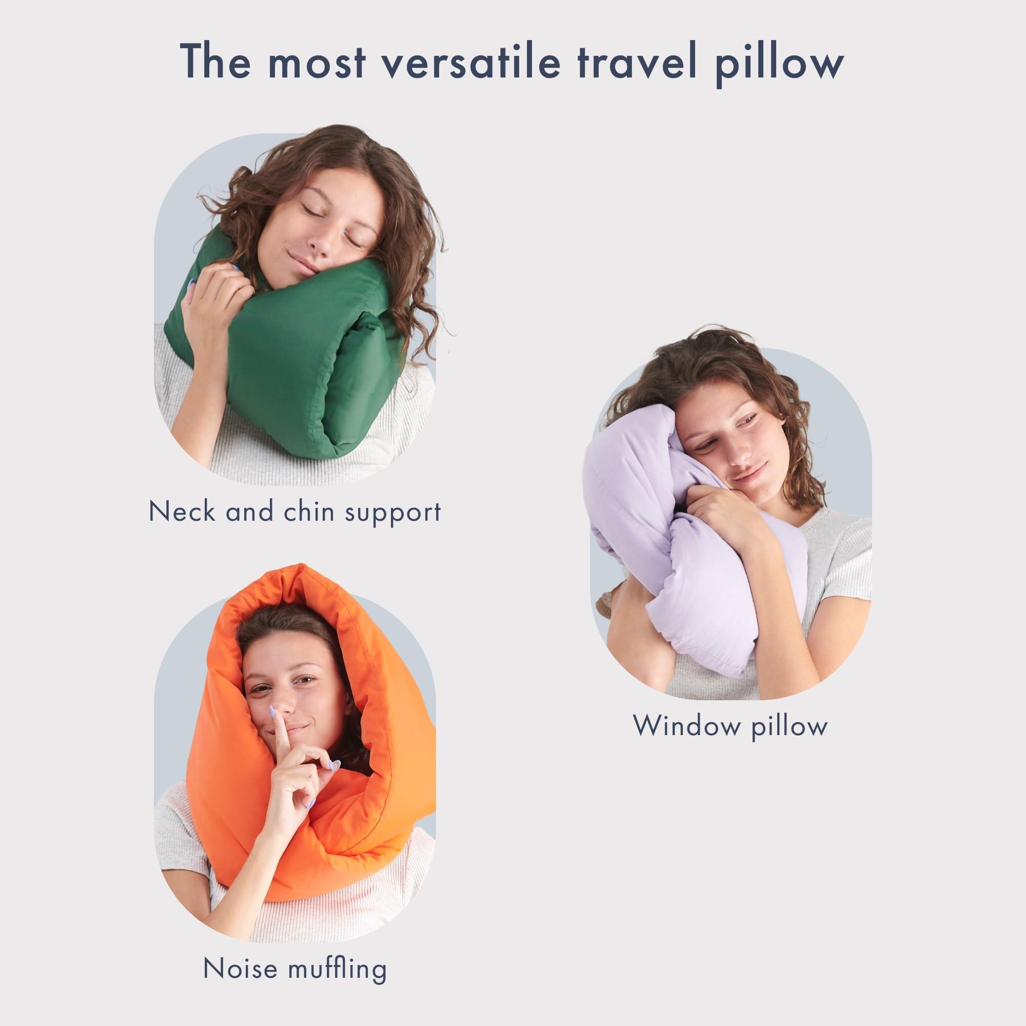 Huzi Huzi Infinity Pillow - Travel Neck Pillow - Versatile Soft 360 Support Scarf - Machine Washable - Home Travel Flight Road Trips (Burgundy)