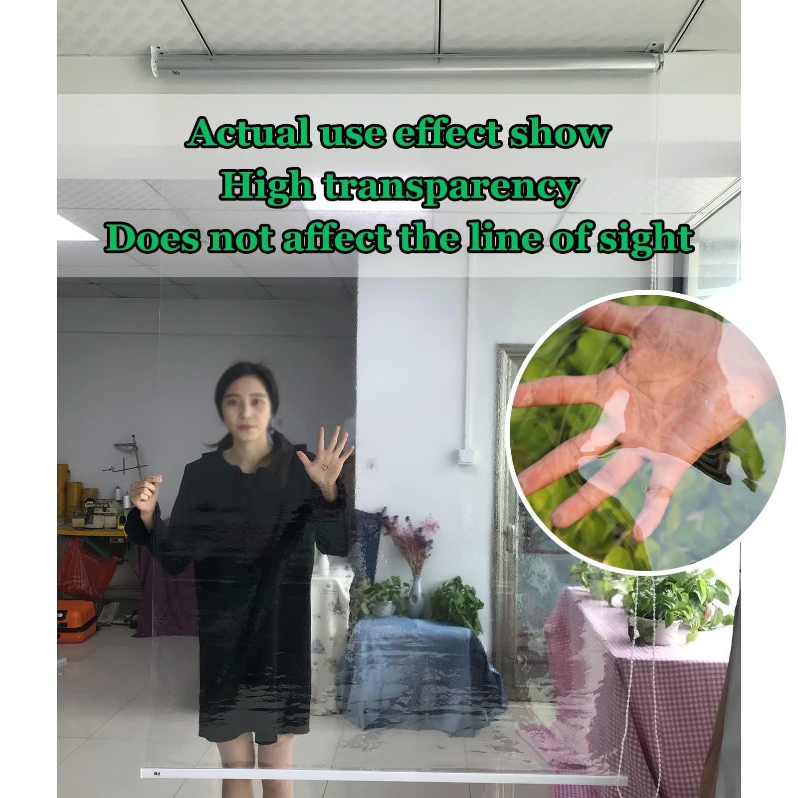 XLHWJCP Transparent PVC Roller Blinds,Windproof Rainproof Dustproof,Clear Balcony Curtains,Window Roller Shade with Fitting,for Kitchen Bathroom Porch Pergola Garage Terrace (WxH:120x250cm/47.2x98.4in)