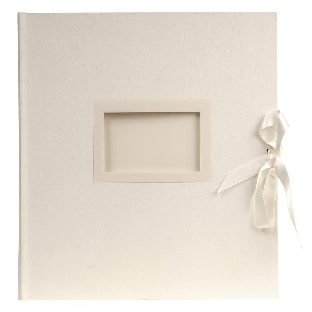 Exacompta Exacompta - Ref 11154E - Kingsbridge\' Wedding Photo Album - 290 x 320mm in Size, 60 White Pages, Holds Up To Approx. 300 Photos - White Windowed Cover