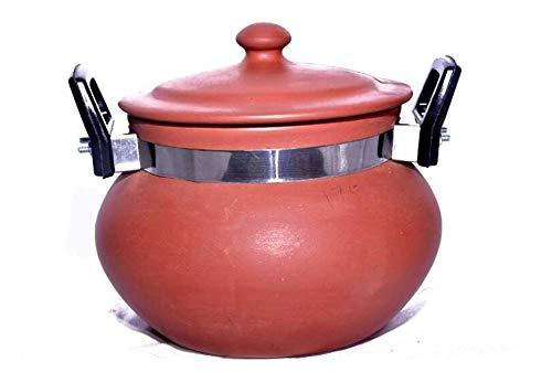 Celebrate Festival Inc Earthenware/ Terra-cotta/ Clay Pot (Handi )for Serving/Cooking/ MItti Handi/Curd Pot : .20 Oz to 60 Oz (600 ml to 1800 ml) (2, 2500 ml ( 84Oz) - W Handle)