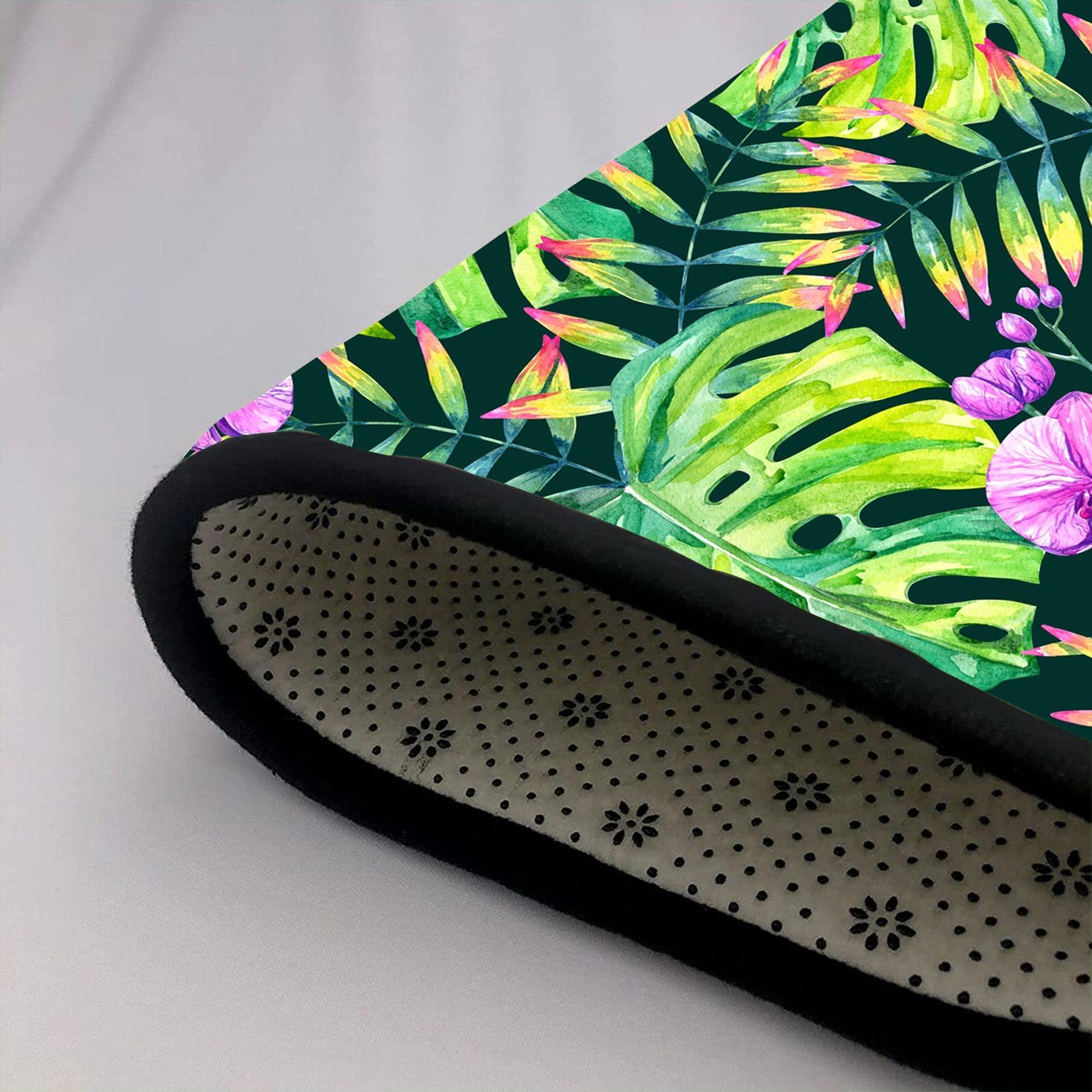 Ocervd Ocervd Dense Jungle Tropical Palm Leaves Flower Area Rug 1.7x2.6ft/20.4x28.8in/50x80cm Rugs for Living Room Bedroom