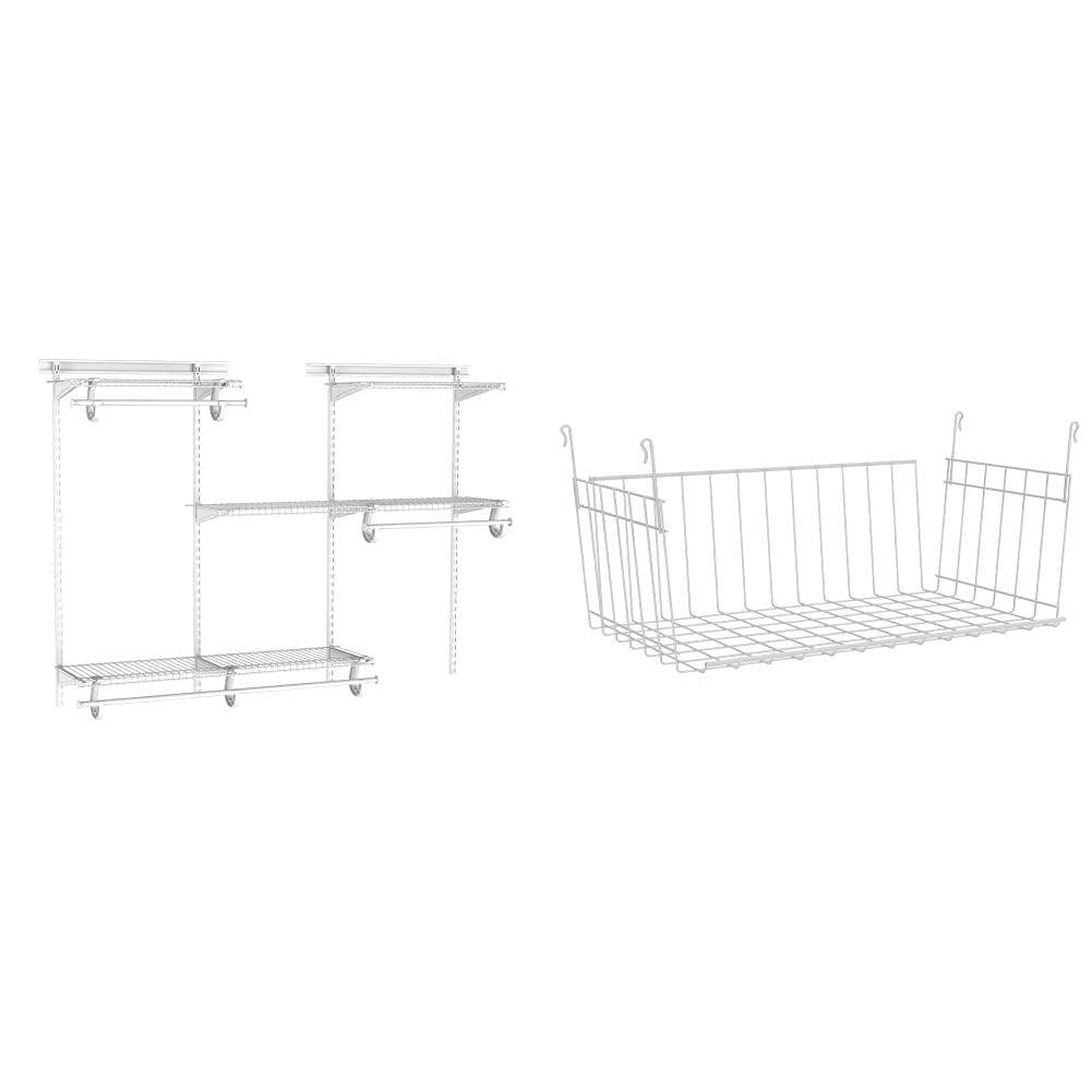 ClosetMaid ClosetMaid Wire Closet Organizer System, 3 Shelves, Minimalist Style, Wire Mesh Shelving Unit, Rust Resistant, 10.68"D x 18.39"W x 12"H, White