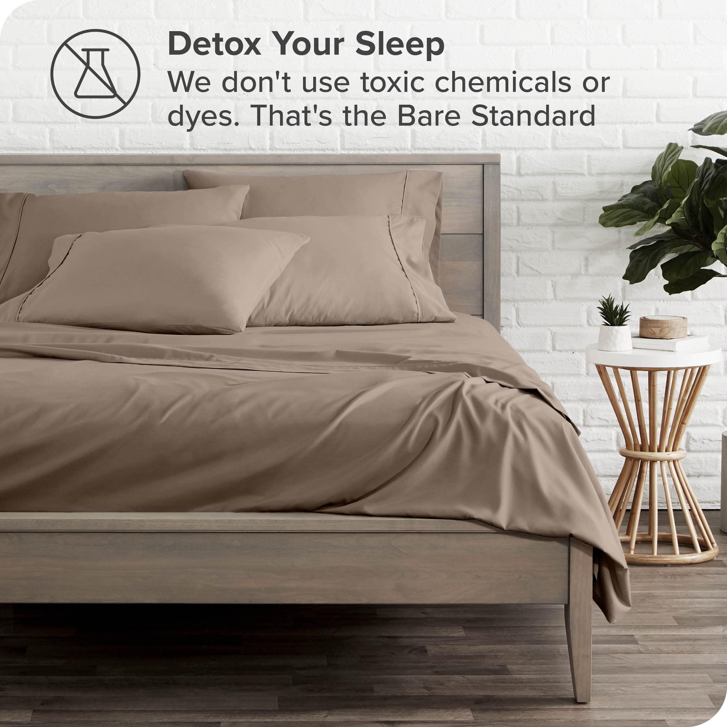 Safhome Soft 1000 Thread Count California King Taupe Sheet Set 6 Piece Bed Sheets for California King Size Bed 12 Inches Deep Pocket Breathable Hotel Quality Bedding Sheets & Pillowcases