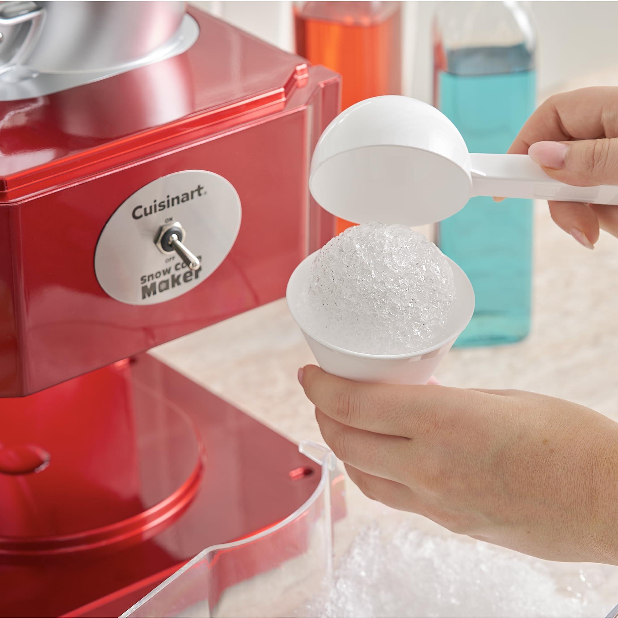 Cuisinart Cuisinart Snow Cone Machine - Makes 5 Icy Cones for Slushies & Frozen Drinks - Includes Reusable & Paper Cones, Red, SCM-10P1