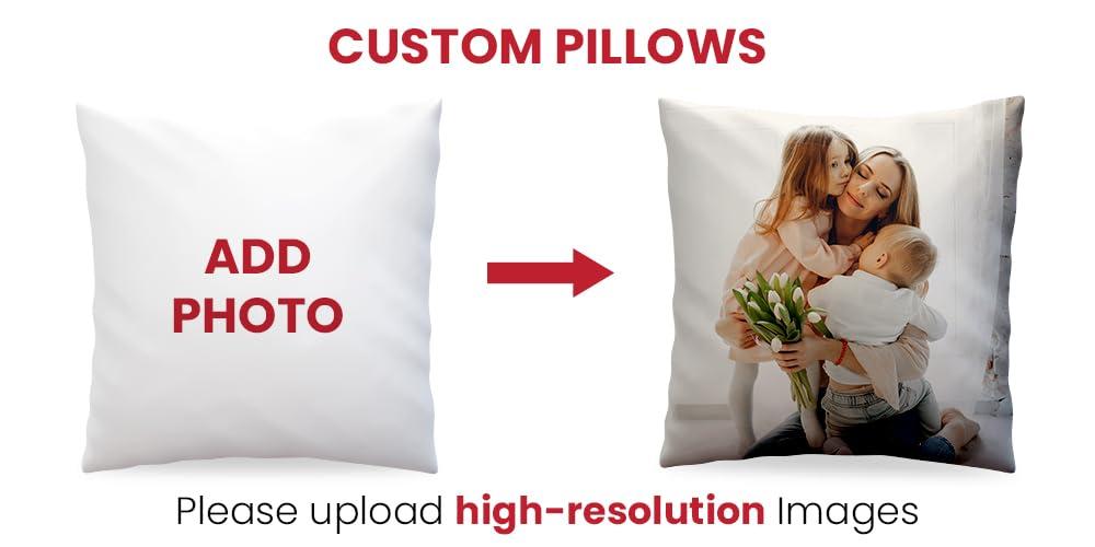 CanvasChamp Custom Photo Pillow Case for Couple Set of 1 - Personalized Photo Pillow with Optional Filler - Customized Couple Gifts for Anniversary, Valentines, Birthday (Pure Polyester, 24\" x 24\")