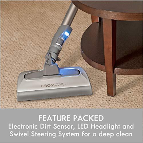 Kenmore Kenmore Elite 21814 Pet Friendly CrossOver Lightweight Bagged HEPA Canister Vacuum with Pet PowerMate, Extended Telescoping Wand, Retractable Cord, 2 Floor Nozzles, and 4 Cleaning Tools-Silver/Gray