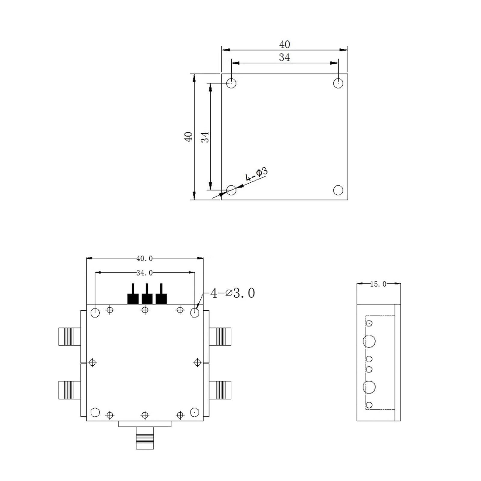 ZAICOLER RF Switch Module 0.16GHz High Isolation Wide Band Low Insertion Loss SP4T RF Switch
