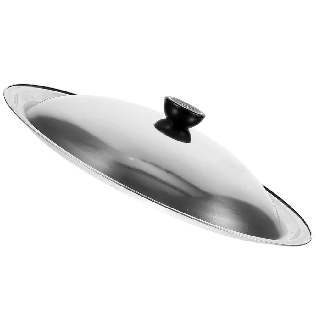MAGICLULU MAGICLULU Wok Lid for Pots Pans, 32cm Stainless Steel Frying Pan Lid Replacement Round Cookware Lid Dome Pot Cover for Pots Fry Pan Skillet Pans Sliver