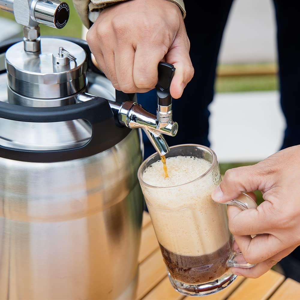 TMCRAFT TMCRAFT 1.3 Gal Double-Walled Beer Keg Growler, Pressurized Home Beer Dispenser System with Detachable Keg Spear Keep Fresh and Carbonation for Craft Beer Draft/Homebrew