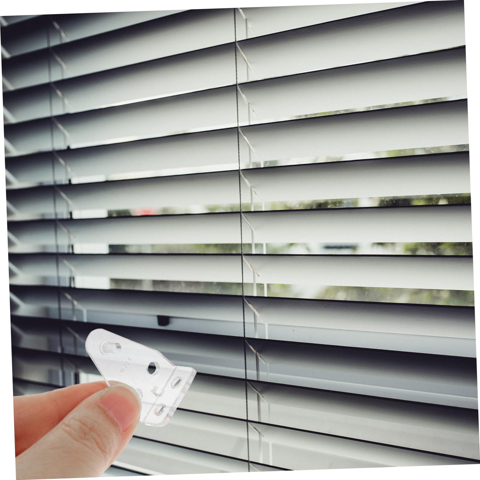 DECHOUS 120 Pcs Blind Hook Blind Brackets Replacements Blind Holder Blind Hold Down Parts Clear Plastic Blinds Hooks Blinds Holder Curtain Parts Venetian Blind Fixing Hooks Curtain Hooks
