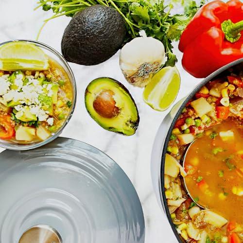 Chantal Chantal Cast Iron Dutch Oven, 3 qt, US Formulated Premium Enamel, Fade Grey