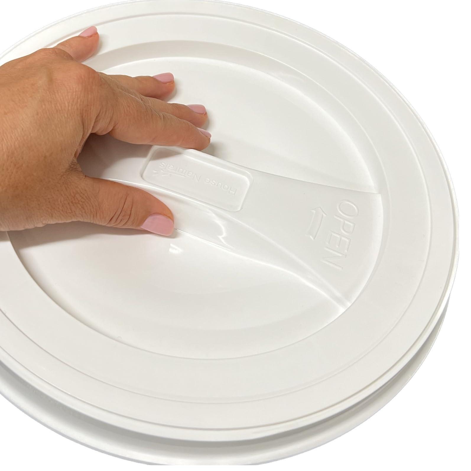 House Naturals House Naturals 2 Gallon Blue Made in USA Food Grade BPA Free Bucket Pail with White Screw On Lid (Pack of 5) (with White lids)