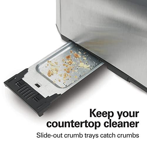 Hamilton Beach Hamilton Beach 4 Slice Toaster with Extra Wide Slots for Bagels, Shade Selector, Toast Boost, Slide-Out Crumb Tray, Auto-Shutoff and Cancel Button, Brushed Stainless Steel (24910)