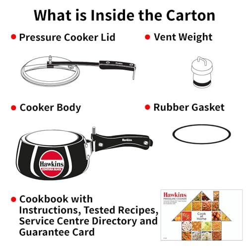 HAWKINS Hawkins Contura Black 1.5 litre Pressure Cooker