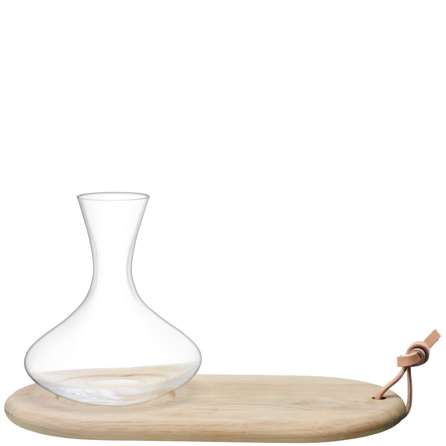 LSA International LSA International Oak Cheese Board & Wine Carafe, 47.4 fl oz/H8.5in, Clear