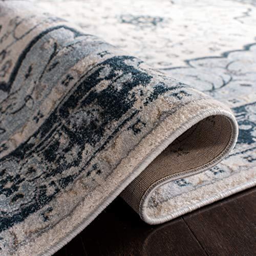 Safavieh SAFAVIEH Isabella Collection Area Rug - 8' x 10', Cream & Light Blue, Oriental Design, Non-Shedding & Easy Care, Ideal for High Traffic Areas in Living Room, Bedroom (ISA915M)